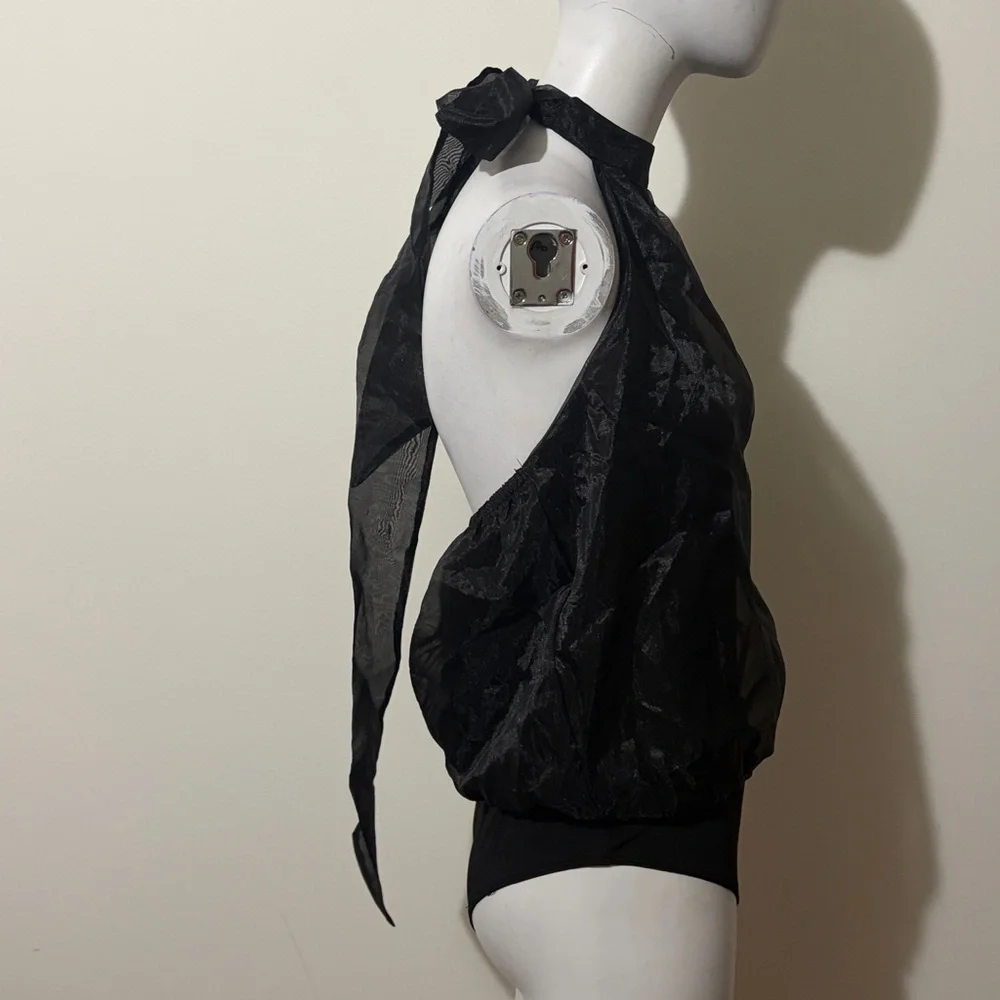 Thirty Thirty Elegant Black Halter Bodysuit Size L - Picture 3 of 8